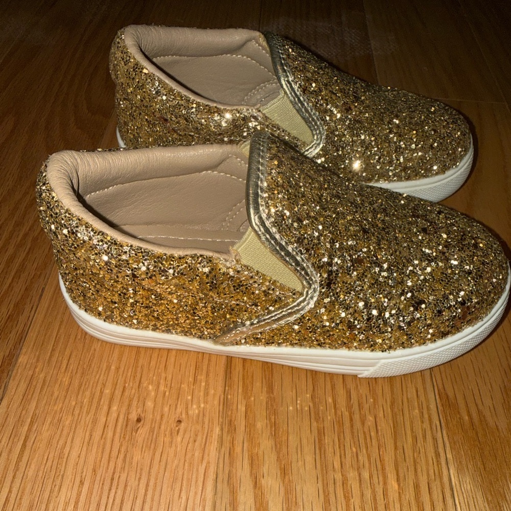 Gold Glitter Kids Slip-On sneakers
